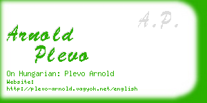 arnold plevo business card